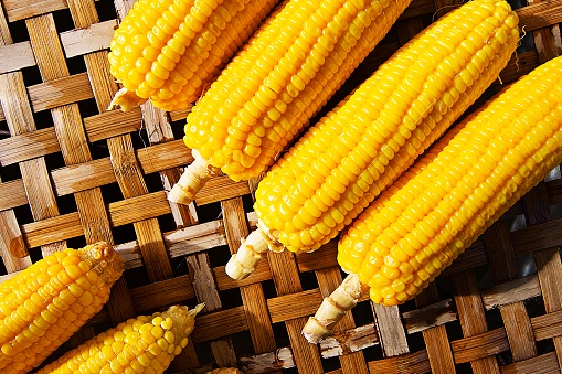 Steamed Corn on the cob - Bangkok street food.