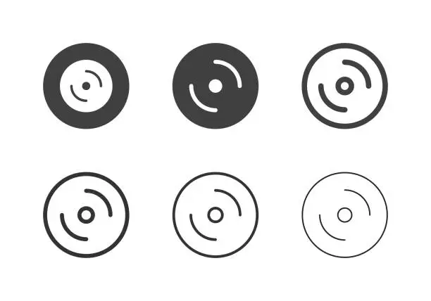 Vector illustration of Compact Disc Icons - Multi Series