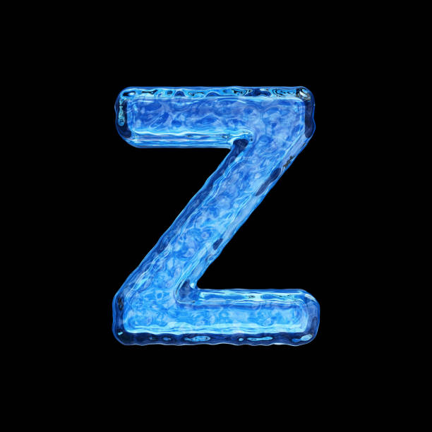 istock Uppercase letter Z made by water isolated on black background 1194243356