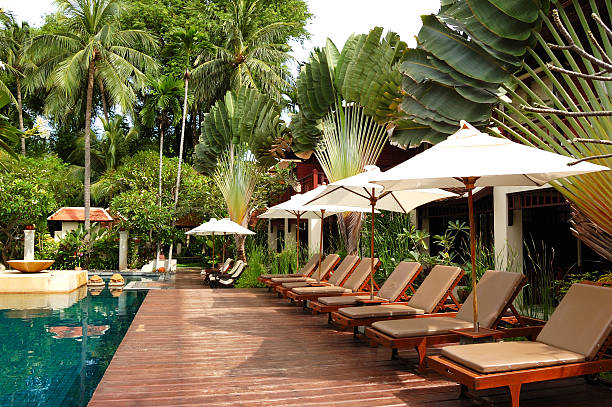 istock Swimming pool at modern luxury villa, Samui island, Thailand 119424349