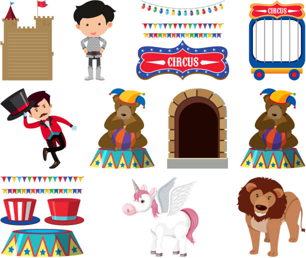 istock Isolated set of fairytale and circus characters 1194243843