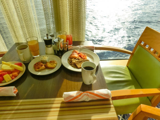 istock Dining Room Buffet aboard the luxury abstract cruise ship 1194245782