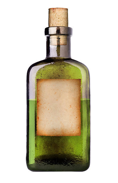 Old fashioned medicine bottle three quarters full