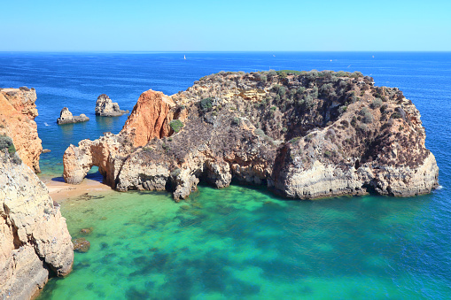 Rocky Praia da Rocha, Algarve region, Portugal