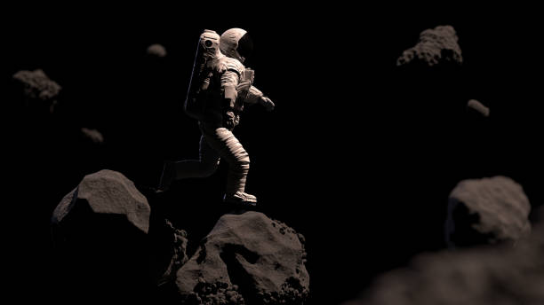 istock astronaut during spacewalk in the asteroid belt (3d space rendering) 1194250270