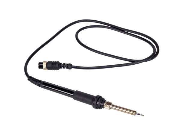 istock Electric soldering iron with the black handle. 1194251079