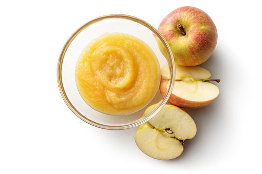 Fruit: Apple Sauce Isolated on White Background