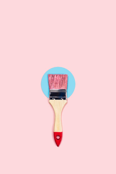 istock Color background with pink paint brush. 1194255339
