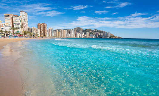 Benidorm Levante Beach in Alicante at Mediterranean Spain