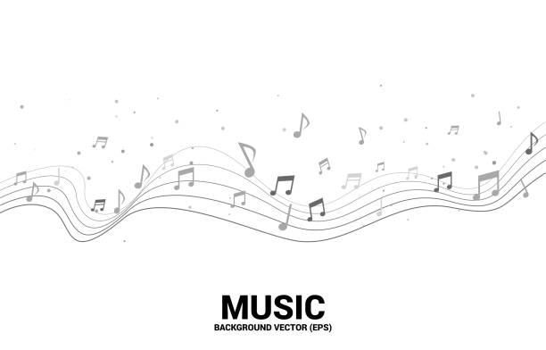 ilustrações, clipart, desenhos animados e ícones de vector música melodia nota dançando fluxo . - muscular build audio