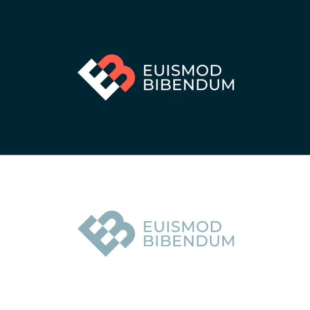 eb. monogramm aus zwei buchstaben e&b. luxus, einfaches, minimalistisches und elegantes eb-logo-design. vektor-illustrationvorlage. - buchstabe e stock-grafiken, -clipart, -cartoons und -symbole