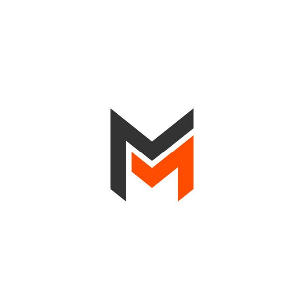 letter m logo vorlage. einzigartig moderne, kreative, elegante logotyp. vector icon. - buchstabe m stock-grafiken, -clipart, -cartoons und -symbole
