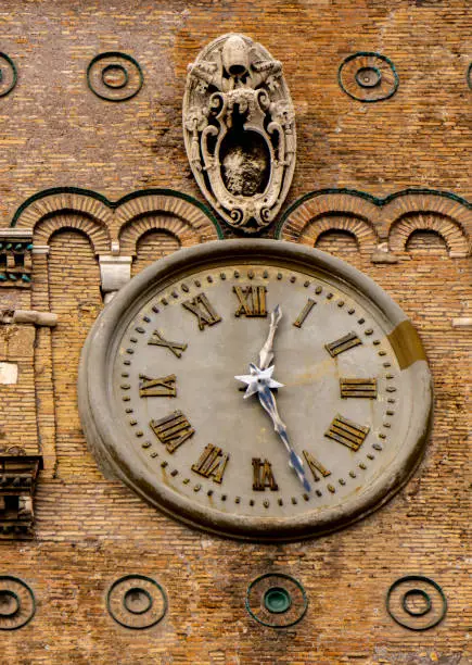 Closeup detail of the historical Basilica Papale di Santa Maria Maggiore in Rome, Italy