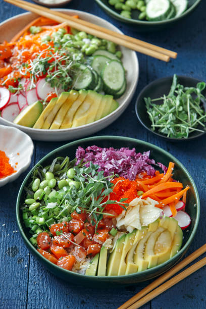 istock Salmon poke bowls 1194264847