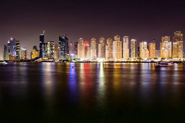 istock Dubai Skyline view  at night, Dubai, United Arab Emirates 1194267969