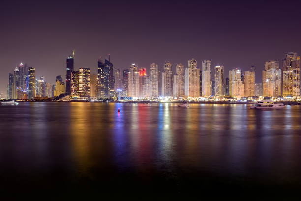 istock Dubai Skyline view  at night, Dubai, United Arab Emirates 1194269986