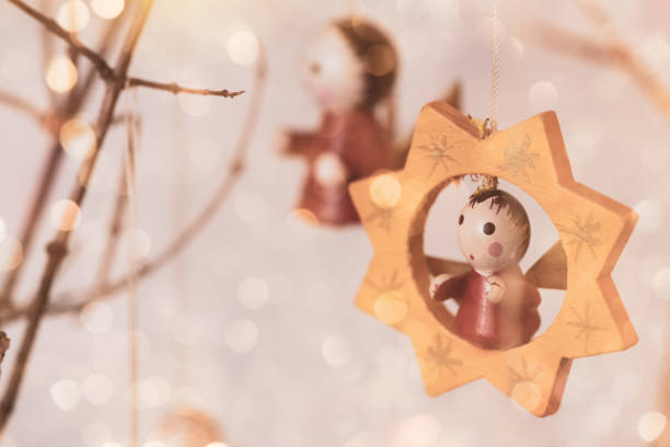 istock Christmas Bokeh and Wooden Tree Ornaments 1194271891