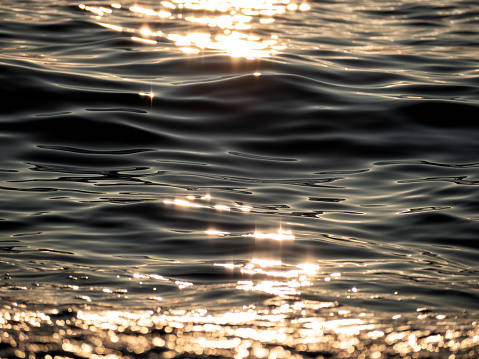 Water rippled surface with sunshine