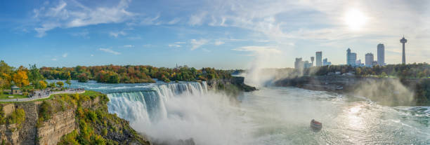 레인보우 브리지에서 나이아가라 폭포 3개까지 전망 - niagara river 뉴스 사진 이미지