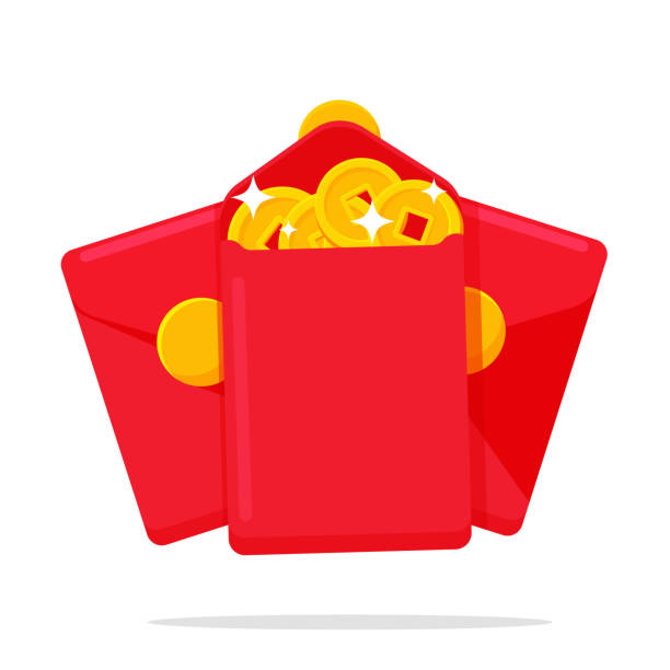 アンパオベクター中国の旧正月の子供のためのお金を含む赤い封筒。 - hong bao点のイラスト素材／クリップアート素材／マンガ素材／アイコン素材