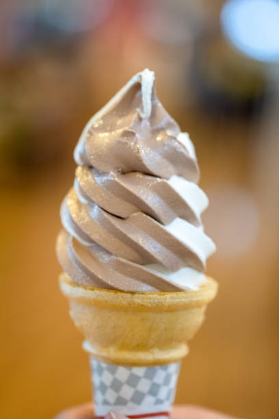 istock Hand holding a two-tone soft serve ice cream cone 1194292606