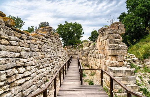 Ruins of the Ancient City of Troy. UNESCO world heritage in Turkey