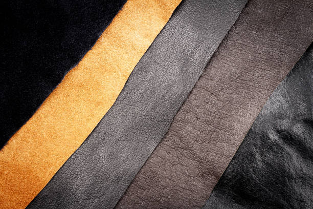 istock Genuine brown and black leather textures background 1194294672