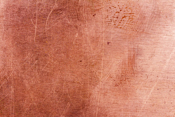 istock Scratched dirty dusty copper plate texture, old metal background 1194295500