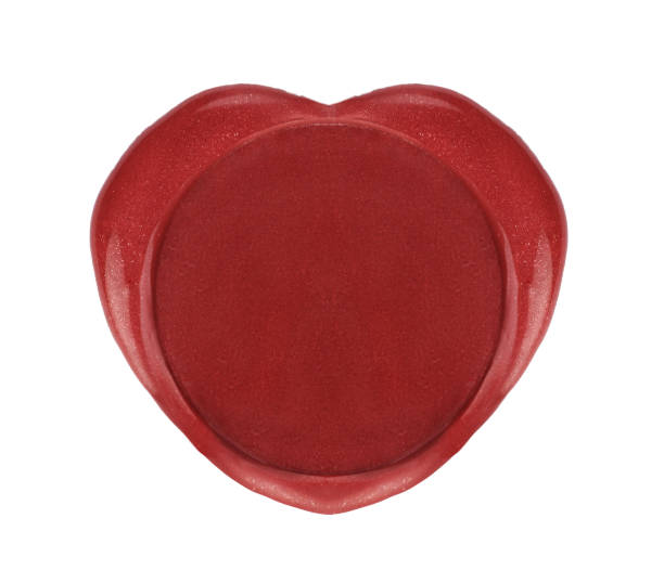 istock Red Wax seal heart shaped isolated on white background 1194297207