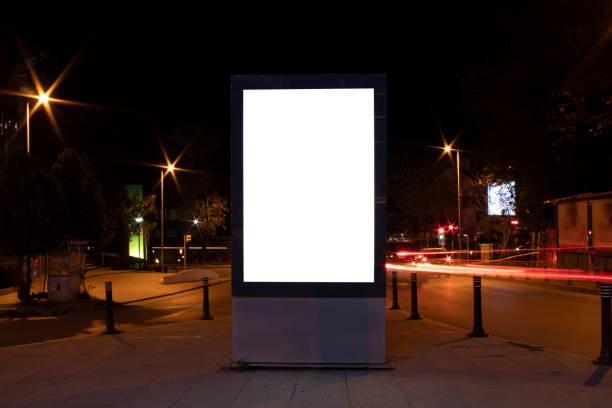 istock billboard blank mockup and template empty frame for logo or text on exterior street advertising poster screen city background, modern flat style, outdoor banner advertisement 1194297284