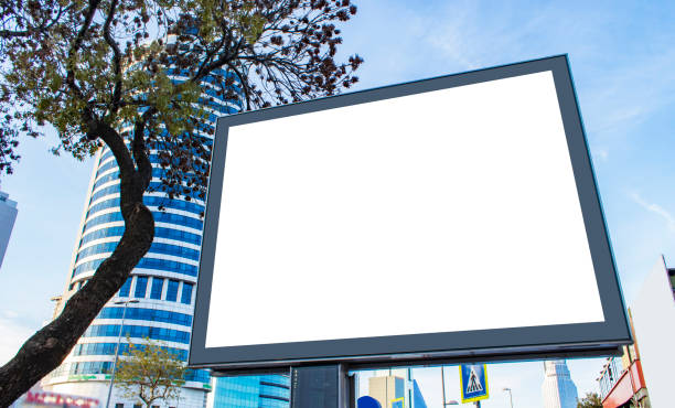 istock billboard blank mockup and template empty frame for logo or text on exterior street advertising poster screen city background, modern flat style, outdoor banner advertisement 1194297778