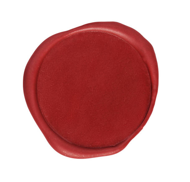 istock Red wax seal isolated on white background 1194298827