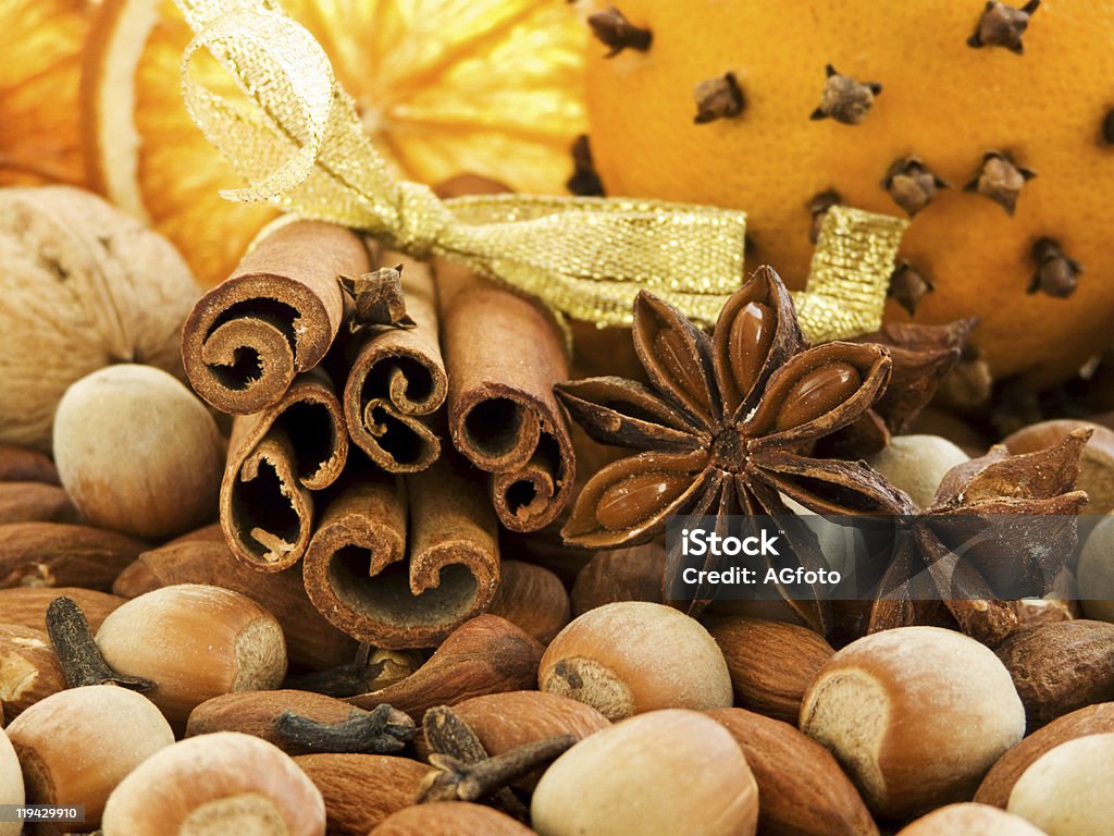 Christmas background  Almond Stock Photo