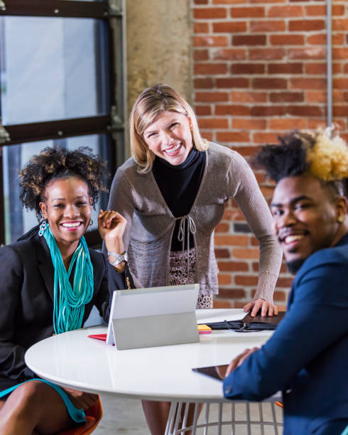 istock Young businesswoman giving presentation 1194299130