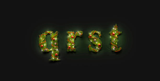 istock Decorative q r s t lowercase xmas letter mockup darkness 1194300680