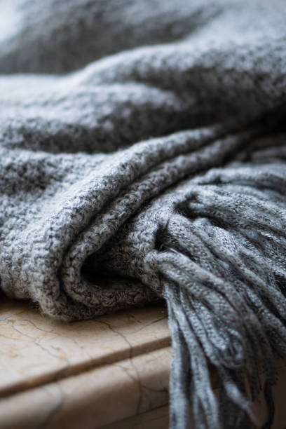 istock Warm and cozy winter knitted wool blanket 1194304412