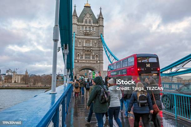 London Tower Bridge Stock Photo - Download Image Now - Tower Bridge, People, 2019