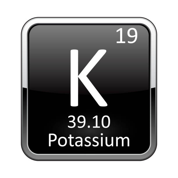 주기성 테이블 요소 칼륨. 벡터 일러스트레이션 - periodic table interface icons square shape square stock illustrations