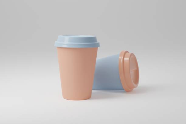 istock Paper coffee cup mock-up. Render realistic 3d illustration. Package mockup design for branding. 1194307638