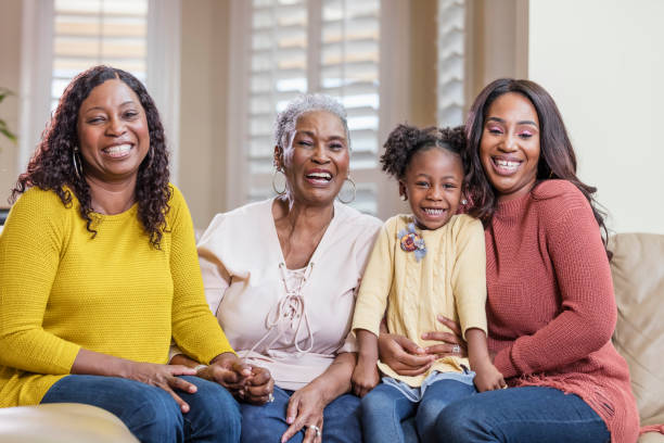 vier-generationen-afrika-amerikanische familie - great grandmother stock-fotos und bilder