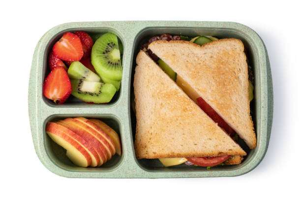 istock Lunch box with delicious food on a white background 1194309770