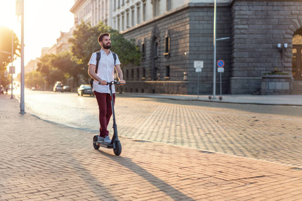 istock Going out in the city on the e-scooter 1194310214