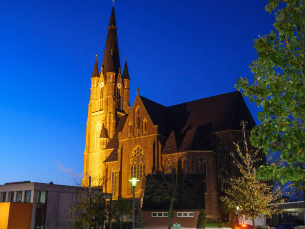 istock small church in germany at night 1194311886