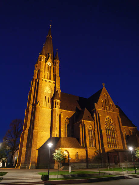 istock small church in germany at night 1194312442