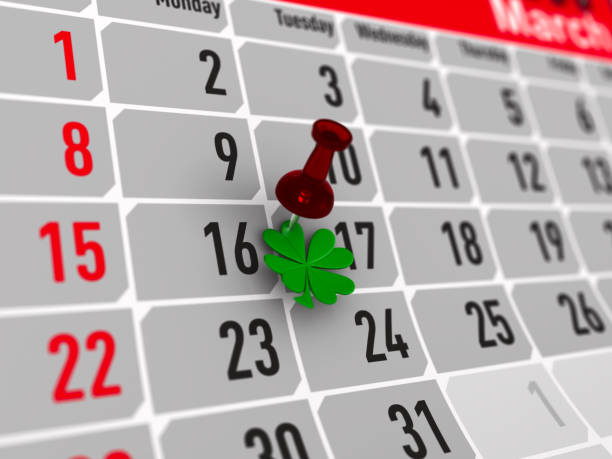 istock St Patrick day. Calendar for March. Isolated 3D illustration 1194312510