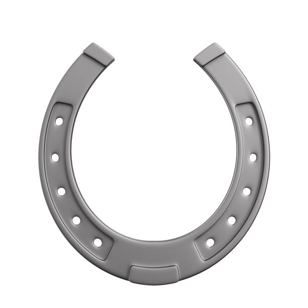 Horse shoe on white background with soft shadow