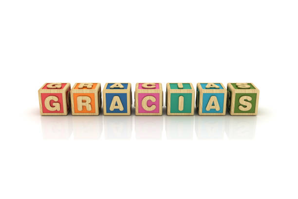 istock GRACIAS Buzzword Cubes - Spanish Word - 3D Rendering 1194312608