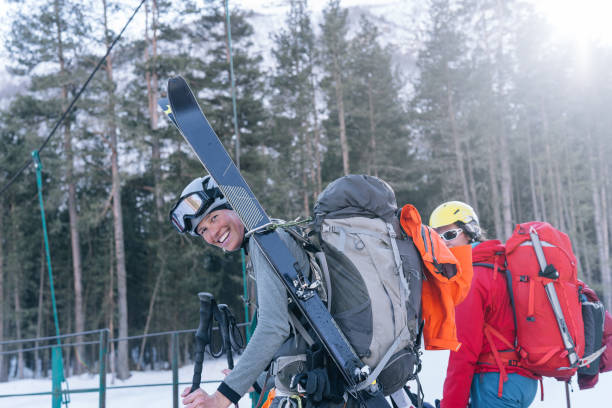 istock Backcountry look back to camera and smile 1194313079