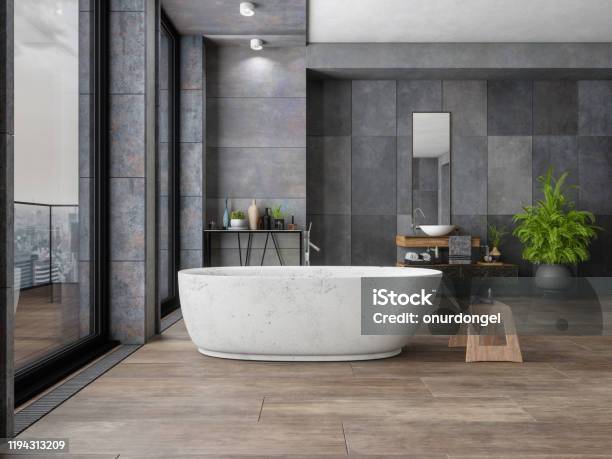 Badezimmer In Neuem Luxushaus Stockfoto und mehr Bilder von Kachel - Kachel, Modern, Luxus