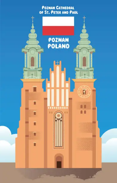 Vector illustration of Poznan Cathedral